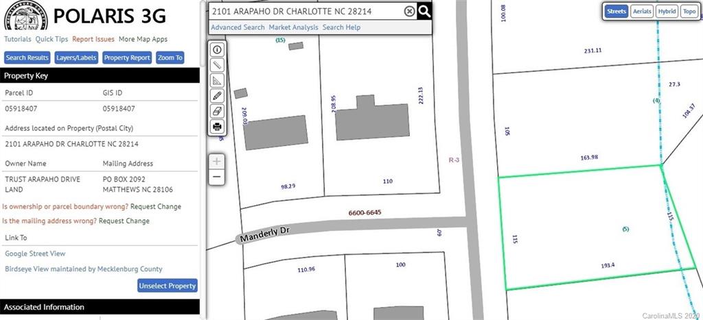 Property image 1 at 2101 Arapaho Drive, Charlotte, NC 28214