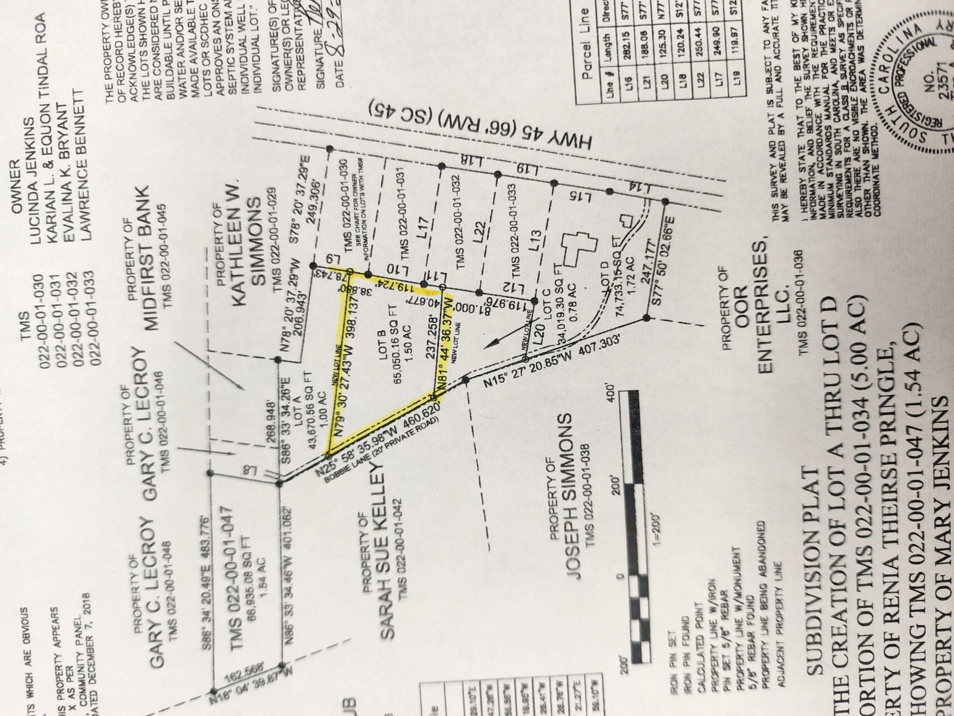 Property at Lot B Bobbie Lane, Pineville, SC 29468