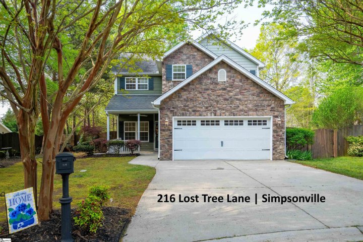 216 Lost Tree Lane sold home in Duffie Woods, Simpsonville, SC