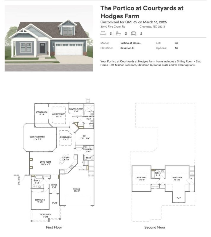 Property image 2 of 3040 Five Creek Road in The Courtyards at Hodges Farm, Charlotte, NC 28213