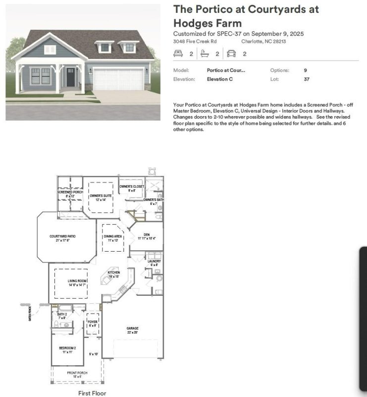 Property image 4 of 3048 Five Creek Road in The Courtyards at Hodges Farm, Charlotte, NC 28213